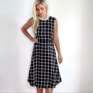 J.Crew Black Brown Blue Plaid Sleeveless Dress 8